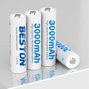Batterie Ricaricabili 3000mAh Ni-MH 1.2V AA Cell Battery + Custodia Lotto 4Pack Giocattolo - Foto 1 di 15