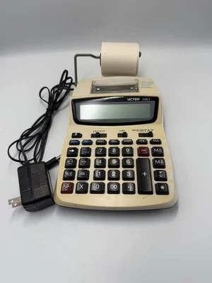 Victor 1208-2 Printing Calculator w/ Power Adapter – Works w/ DC Power - Image 1 of 4