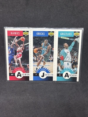 1996-97 Collector's Choice Mini-Cards Gold S.Augmon Larry Johnson Greg Anthony A — 第 1/2 张图片