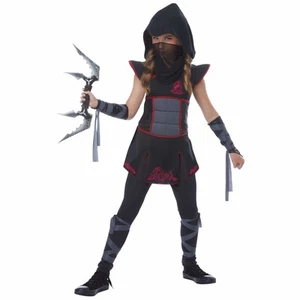 Fearless Ninja Stealth Japanese Warrior Black Book Week Girls Costume - Picture 1 of 4