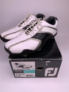 FootJoy Super Lites Golf Shoes Mens 7M Soft Spike 58125 White Almond 8.5 Womens - Picture 1 of 8