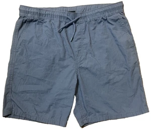 H&M Regular Fit Cotton 6" Shorts Elastic Drawstring Mens M Blue Gray POCKETS - Picture 1 of 4