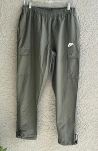 Nike Men’s Cargo Pocket Olive Pants Woven Streetwear Stretch Ankle Cords Size M - Picture 1 of 7