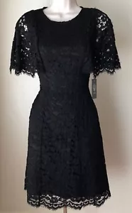 Vince Camuto kurzärmliges Fit and Flare Spitzenkleid neu mit Etikett Größe 0 - Bild 1 von 7