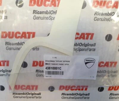 2000-12 Ducati 848 1198R 1198S R/H fairing cowling WHITE decal stripe 43810001C - Image 1 of 4