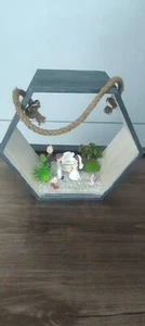Hanging Planter Hexagon Acrylic & Wooden Baskets Home Decor & Office Showpiece - Picture 1 of 6