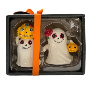 Shaker sale e pepe Blue Sky Clayworks zucca fantasma spettrale Halloween ceramica - Foto 1 di 5