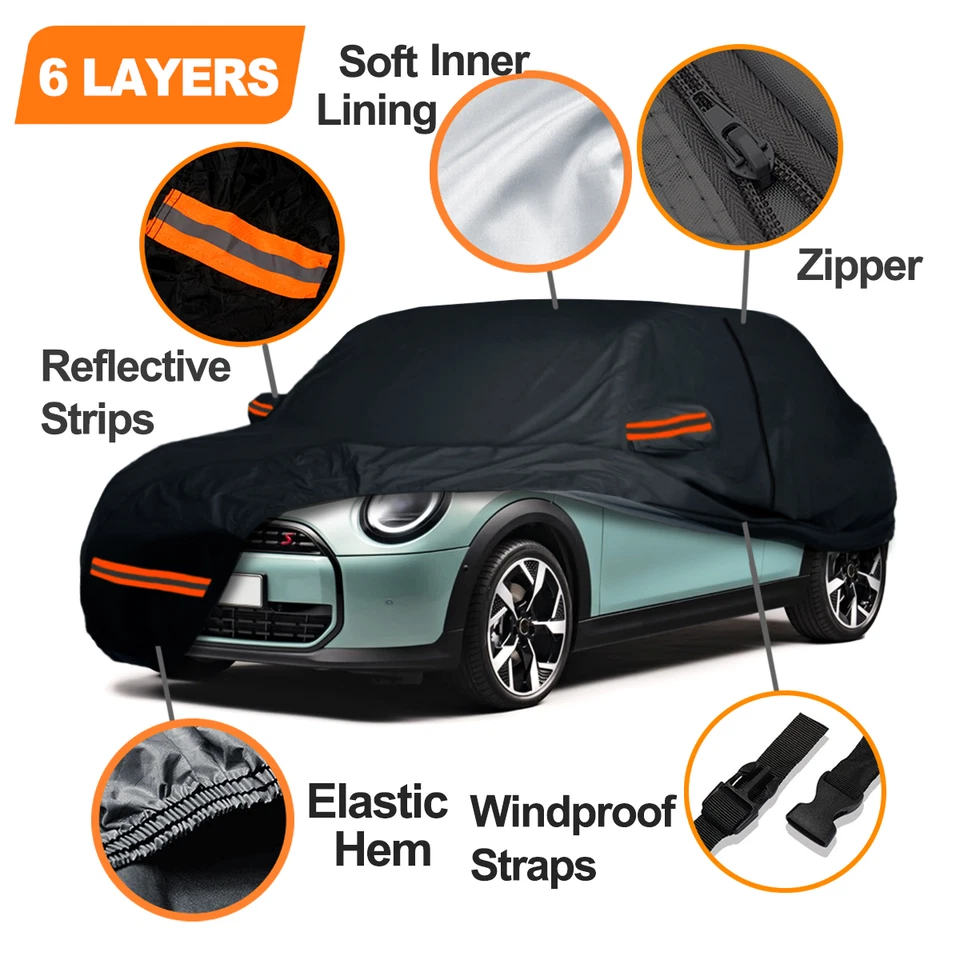 6 Layer CAR COVER & Cotton Zip CUSTOM For Mini Cooper 02-25 OUTDOOR All-Weather - Image 1 of 4