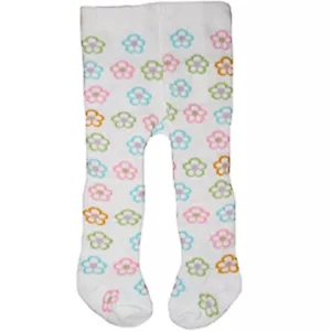 Weiße mehrfarbige Strumpfhose mit Blumendruck passt 18 Zoll American Girl Puppen - Bild 1 von 1