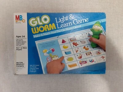 Vintage GloWorm Light & Learn Matching Game 1985 LIGHT WORKS MB Milton Bradley - Image 1 of 4