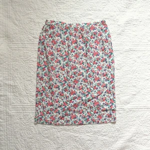 Vintage White Skirt Purple Pink Green Roses Flower 80s/90s - Picture 1 of 4