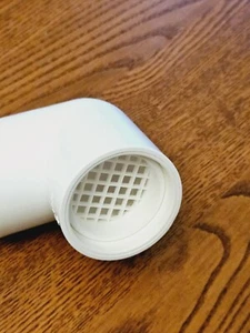 2" PVC Pipe Vent Screen, 2.375" OD, 1/4" Mesh, All Plastic for 2" Fitting - Picture 1 of 3