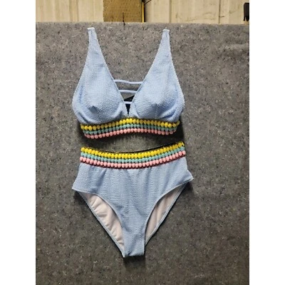 Traje de baño No Boundries azul claro poms talla 3X Foto 1 de 4