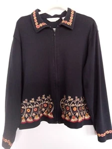 Size XL black jacket w/ embroidered design by Bechamel. Excellent condition - Picture 1 of 5
