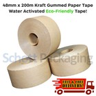 Water Activated Tape - Eco Friendly Strong Gummed Paper Tapes 48mm x 200M, 60GSM