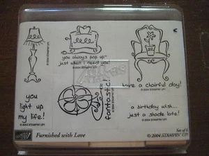 Stampin Up! Juego de 6 estampillas de goma 2004 ""Amuebladas con amor - Imagen 1 de 3