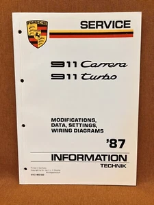 Vintage 1987 PORSCHE 911 Carrera + Turbo Manual Supplement Service Info Technik - Picture 1 of 5