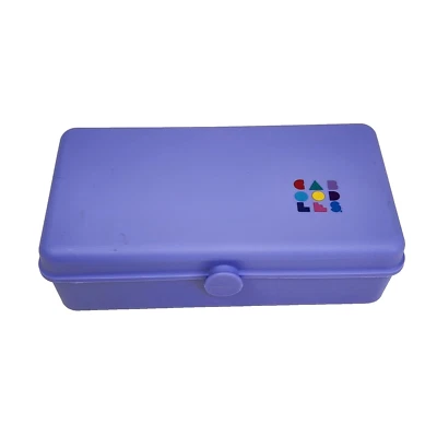 ESTUCHE DE ALMACENAMIENTO ORGANIZADOR DE MAQUILLAJE COSMÉTICO CABOODLES VINTAGE PÚRPURA CLARO CON ESPEJO Foto 1 de 4