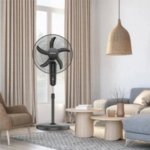 18 in. Black Oscillating Stand Fan, 3-Speed with Adjustable Height NEW - Picture 1 of 10