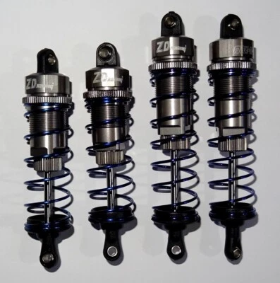 ZD RACING BIG BORE SHOCK ABSORBERS FOR RC BUGGY TT02B TITANIUM 4pcs UK SELLER - Image 1 of 4