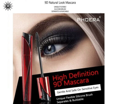PHOERA 9D Fibre 4D Mascara Eyelash Waterproof 3D Extension Volume Long Lasting - Image 1 of 4