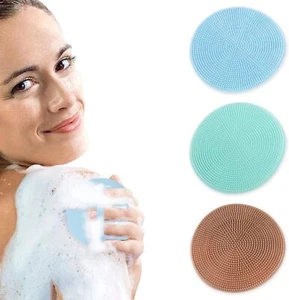 Silicone Body Scrubber 3PCS Soft Exfoliating Shower Loofah Multicolor - Picture 1 of 7