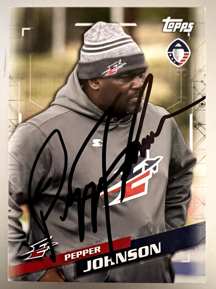 2019 TOPPS AAF BASE FOOTBALL AUTO. PEPPER JOHNSON #78 CARD NM-MINT - Image 1 of 1