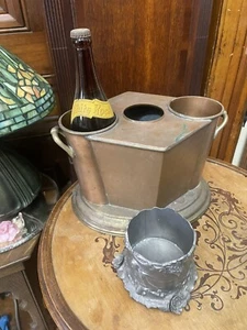 Viktorianischer Stil Massiv Kupfer Messing Flasche Wein Eis Kühler Eimer - Bild 1 von 10