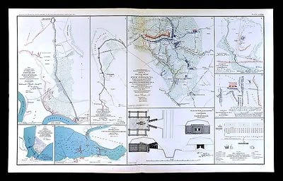 Mapa de la Guerra Civil Five Forks Fort Burnham Casemate Cape Fear Bentonville James River Foto 1 de 4