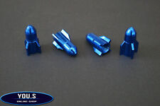 4 Pieces Blue Rockets Rocket Valve Caps for Cars Car Truck Motorcycle New