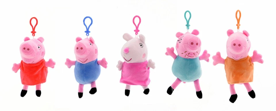 Sambro Peppa Wutz Pendentif en Peluche (14cm) Porte-Clés Dina Whitney Boucle - Bild 1 von 1