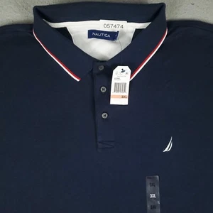Nautica Polo Shirt Mens Size 3XL Navy Blue Casual Short Sleeve Adult - Picture 1 of 7
