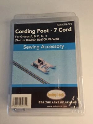 Baby Lock CORDING FOOT 7 Cord Item ESG-CF7 Sewing Accessory  - Image 1 of 2