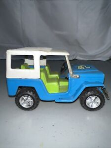 VINTAGE  1970s Buddy L Cool Cat Jeep with Trailer  Pressed Steel Toy
