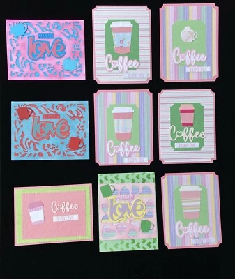 Lote de 9 tarjetas hechas a mano de café y amor mezcladas AMOR #11 Foto 1 de 4