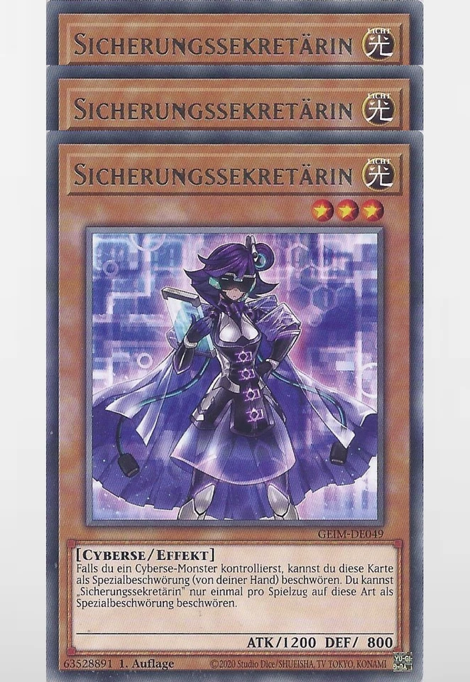 Yu-Gi-Oh! - 3x Sicherungssekretärin GEIM-DE049 - 1. Auflage - Rare - Deutsch - Bild 1 von 1