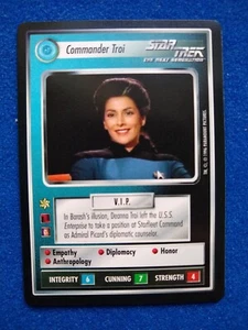 Commander Troi Promo Card Star Trek CCG 1996 BB 2 player Federat Decipher rare - Picture 1 of 2