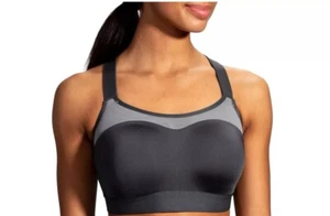 Brooks Dare Racerback Run Bra  Sports Bra Womens Size 32DD Asphalt gray - NWT - Picture 1 of 5
