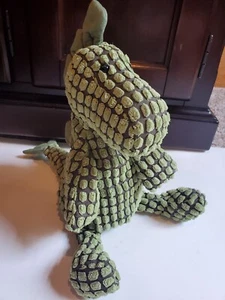 2008 Little Jellycat DOPPY DINO Green Dinosaur Dragon Textured Plush 14" - Picture 1 of 6
