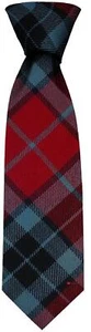 Clan Tie Thompson Red Modern Tartan Pure Wool Scottish Handmade Necktie - Picture 1 of 3