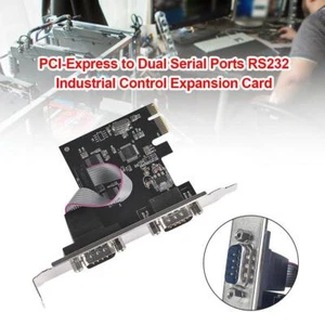 PCIe Serial Expansion Card PCI-Express to 2 Serial Ports COM Adapter for Windows - Photo 1/7