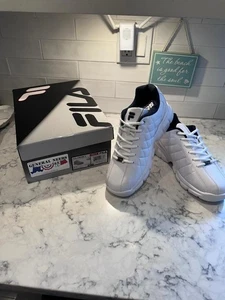 New men's Fila Fulcrum 3 athletic sneakers 10W 4E white navy - Picture 1 of 6