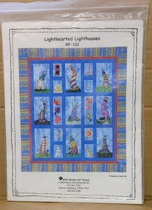 Unbeschwerte Leuchttürme groß 61x68" Ozean Strand Überwurf Quilt von Nancy Barrett - Bild 1 von 2