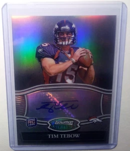 2010 Bowman Sterling Tim Tebow Refractor Auto /50 RC Broncos RARE! - Picture 1 of 2