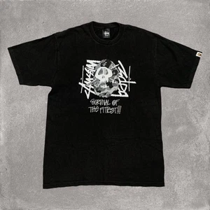 Sussy Bape Medium Survival Of The Fittest Black Tee A Bathing Ape - Picture 1 of 8