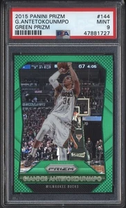 2015-16 Panini Prizm Giannis Antetokounmpo Green PSA 9 Mint Card 144 Color Match - Bild 1 von 2
