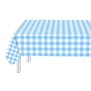 6 Pcs Light Blue Gingham Tablecloth 54 × 108 Inches Light Blue and White Chec... - Picture 1 of 7