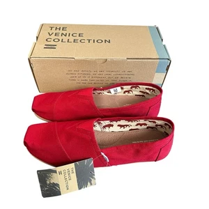 Toms Herren The Venice Collection Klassisch Rot Canvas Schuhe Größe 12 NEU - Bild 1 von 13