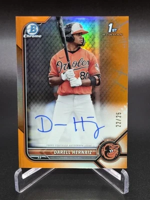 2022 1st Bowman Chrome DARELL HERNAIZ - TRUE ORANGE AUTO 22/25 - #CPADHZ 🍊 - Image 1 of 4