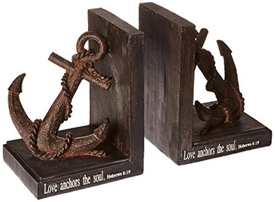 Roman  Bookends, 7.25" H Love Anchors the Soul Bookends - Image 1 of 2